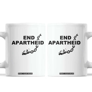 End Apartheid Human Rights Coffee Mug Broken Chain Social Justice Activist