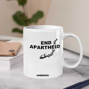 End Apartheid Human Rights Coffee Mug Broken Chain Social Justice Activist