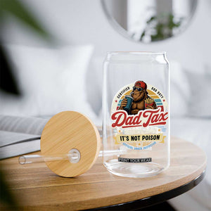 Funny Dad Tax Certified Dad Duty Bigfoot Glass Can Vintage Sasquatch Official Snack Inspector