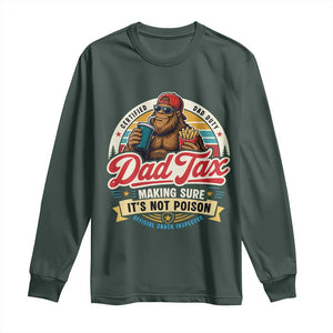 Funny Dad Tax Certified Dad Duty Bigfoot Long Sleeve Shirt Vintage Sasquatch Official Snack Inspector