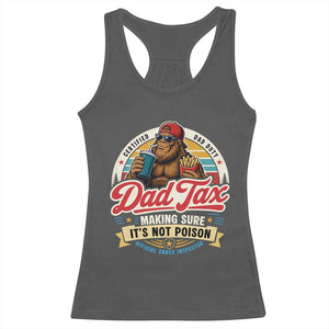 Funny Dad Tax Certified Dad Duty Bigfoot Racerback Tank Top Vintage Sasquatch Official Snack Inspector