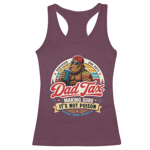 Funny Dad Tax Certified Dad Duty Bigfoot Racerback Tank Top Vintage Sasquatch Official Snack Inspector