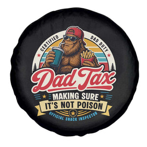 Funny Dad Tax Certified Dad Duty Bigfoot Spare Tire Cover Vintage Sasquatch Official Snack Inspector