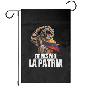 Firmes Por La Patria Colombian Pride Garden Flag Roaring Saluting Tiger Patriotic Colombia Heritage Flag