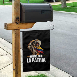Firmes Por La Patria Colombian Pride Garden Flag Roaring Saluting Tiger Patriotic Colombia Heritage Flag