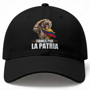 Firmes Por La Patria Colombian Pride Baseball Cap Roaring Saluting Tiger Patriotic Colombia Heritage Flag