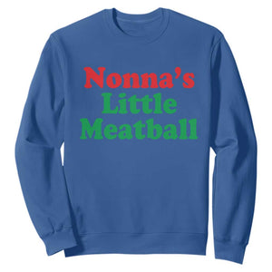 Nonna's Little Meatball Sweatshirt Funny Italian Family Baby Humor TS02 Royal Blue Print Your Wear