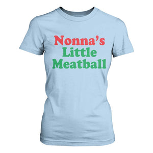 Nonna's Little Meatball T Shirt For Women Funny Italian Family Baby Humor TS02 Light Blue Print Your Wear