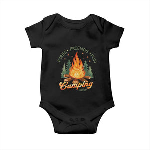 Fires Friends Fun Camping Crew Baby Onesie Cozy Campfire Adventure Outdoor Lovers TS02 Black Print Your Wear