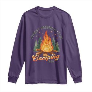 Fires Friends Fun Camping Crew Long Sleeve Shirt Cozy Campfire Adventure Outdoor Lovers TS02 Purple Print Your Wear