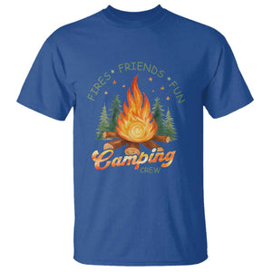 Fires Friends Fun Camping Crew T Shirt Cozy Campfire Adventure Outdoor Lovers TS02 Royal Blue Print Your Wear