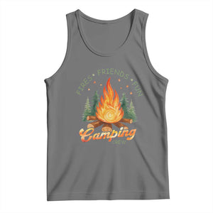 Fires Friends Fun Camping Crew Tank Top Cozy Campfire Adventure Outdoor Lovers TS02 Black Heather Print Your Wear