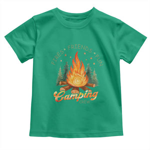Fires Friends Fun Camping Crew Toddler T Shirt Cozy Campfire Adventure Outdoor Lovers TS02 Irish Green Print Your Wear