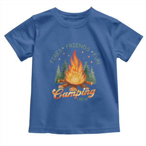 Fires Friends Fun Camping Crew Toddler T Shirt Cozy Campfire Adventure Outdoor Lovers TS02 Royal Blue Print Your Wear