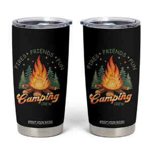 Fires Friends Fun Camping Crew Tumbler Cup Cozy Campfire Adventure Outdoor Lovers TS02 Black Print Your Wear