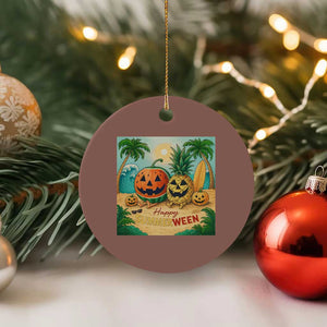 Retro Tropical Summerween Ceramic Ornament Halloween Summer Beach Cocktail Boo TS02 1pc Mocha Print Your Wear