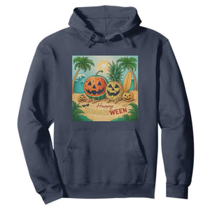 Retro Tropical Summerween Hoodie Halloween Summer Beach Cocktail Boo TS02 Navy Print Your Wear