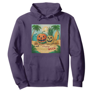 Retro Tropical Summerween Hoodie Halloween Summer Beach Cocktail Boo TS02 Purple Print Your Wear