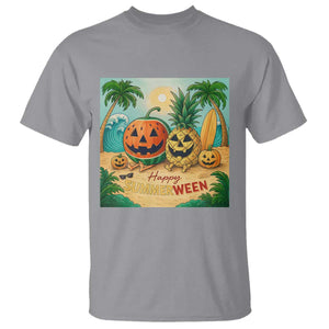 Retro Tropical Summerween T Shirt Halloween Summer Beach Cocktail Boo TS02 Sport Gray Print Your Wear