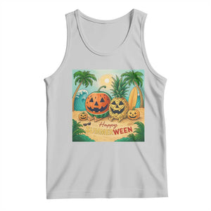 Retro Tropical Summerween Tank Top Halloween Summer Beach Cocktail Boo TS02 Ash Print Your Wear