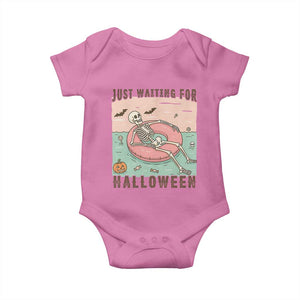 Spooky Summer Skeleton Baby Onesie Just Waiting For Halloween Summer Pool Party TS02 Azalea Print Your Wear