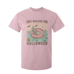 Spooky Summer Skeleton T Shirt For Kid Just Waiting For Halloween Summer Pool Party TS02 Light Pink Print Your Wear