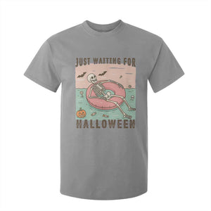 Spooky Summer Skeleton T Shirt For Kid Just Waiting For Halloween Summer Pool Party TS02 Sport Gray Print Your Wear