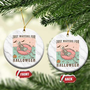 Spooky Summer Skeleton Ceramic Ornament Just Waiting For Halloween Summer Pool Party TS02 1pc White Marble Print Your Wear