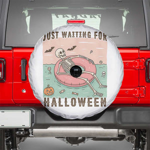 Spooky Summer Skeleton Spare Tire Cover Just Waiting For Halloween Summer Pool Party TS02 White Print Your Wear