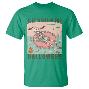 Spooky Summer Skeleton T Shirt Just Waiting For Halloween Summer Pool Party TS02 Irish Green Print Your Wear