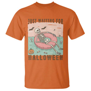 Spooky Summer Skeleton T Shirt Just Waiting For Halloween Summer Pool Party TS02 Orange Print Your Wear