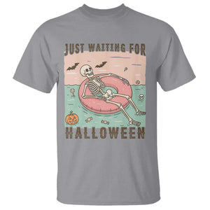 Spooky Summer Skeleton T Shirt Just Waiting For Halloween Summer Pool Party TS02 Sport Gray Print Your Wear