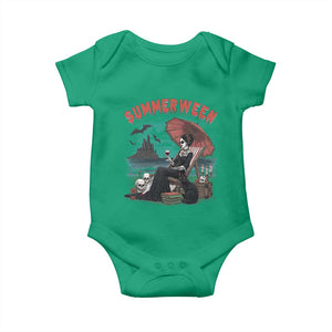 Gothic Summerween Baby Onesie Spooky Summer Halloween Horror Character TS02 Irish Green Print Your Wear