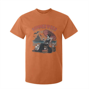 Gothic Summerween T Shirt For Kid Spooky Summer Halloween Horror Character TS02 Orange Print Your Wear