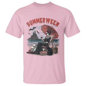Gothic Summerween T Shirt Spooky Summer Halloween Horror Character TS02 Light Pink Print Your Wear