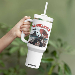 Gothic Summerween Tumbler With Handle Spooky Summer Halloween Horror Character TS02 Print Your Wear