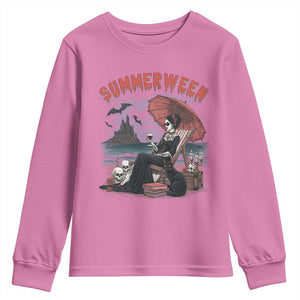 Gothic Summerween Youth Sweatshirt Spooky Summer Halloween Horror Character TS02 Azalea Print Your Wear