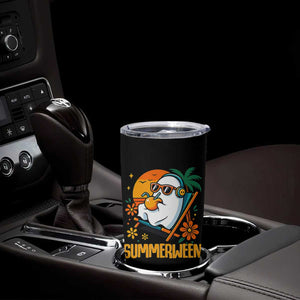 Tropical Summerween Boo Sheet Tumbler Cup Funny Ghost Halloween Summer Beach Vibes TS02 Print Your Wear