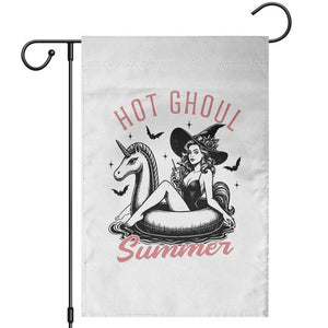 Hot Ghoul Summer Garden Flag Retro Pin Up Witch Summerween Summer Beach Halloween Vibes TS02 White Print Your Wear