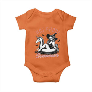 Hot Ghoul Summer Baby Onesie Retro Pin Up Witch Summerween Summer Beach Halloween Vibes TS02 Orange Print Your Wear