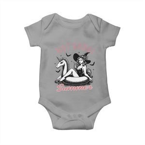 Hot Ghoul Summer Baby Onesie Retro Pin Up Witch Summerween Summer Beach Halloween Vibes TS02 Sport Gray Print Your Wear