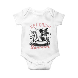 Hot Ghoul Summer Baby Onesie Retro Pin Up Witch Summerween Summer Beach Halloween Vibes TS02 White Print Your Wear