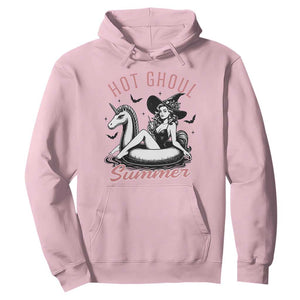 Hot Ghoul Summer Hoodie Retro Pin Up Witch Summerween Summer Beach Halloween Vibes TS02 Light Pink Print Your Wear