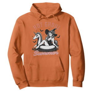 Hot Ghoul Summer Hoodie Retro Pin Up Witch Summerween Summer Beach Halloween Vibes TS02 Orange Print Your Wear