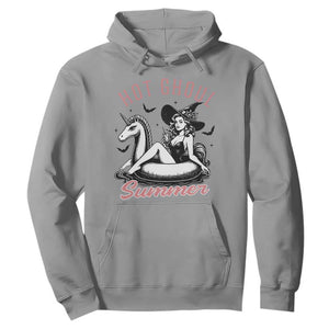 Hot Ghoul Summer Hoodie Retro Pin Up Witch Summerween Summer Beach Halloween Vibes TS02 Sport Gray Print Your Wear