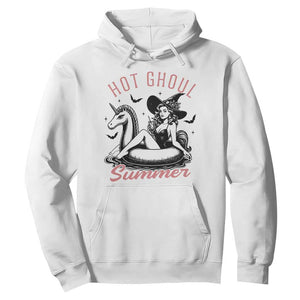 Hot Ghoul Summer Hoodie Retro Pin Up Witch Summerween Summer Beach Halloween Vibes TS02 White Print Your Wear