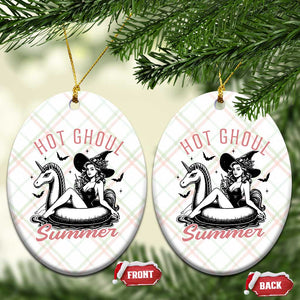 Hot Ghoul Summer Ceramic Ornament Retro Pin Up Witch Summerween Summer Beach Halloween Vibes TS02 Print Your Wear