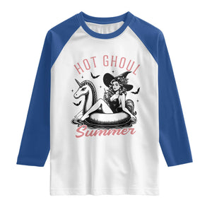 Hot Ghoul Summer Raglan Shirt Retro Pin Up Witch Summerween Summer Beach Halloween Vibes