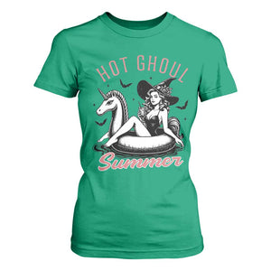 Hot Ghoul Summer T Shirt For Women Retro Pin Up Witch Summerween Summer Beach Halloween Vibes TS02 Irish Green Print Your Wear