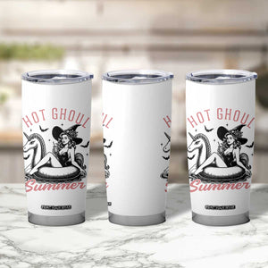 Hot Ghoul Summer Tumbler Cup Retro Pin Up Witch Summerween Summer Beach Halloween Vibes TS02 Print Your Wear